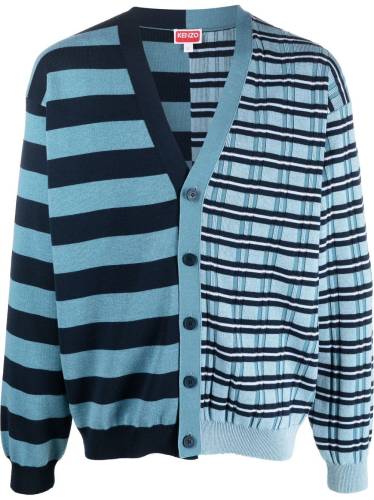 mixed-stripe pattern cardigan